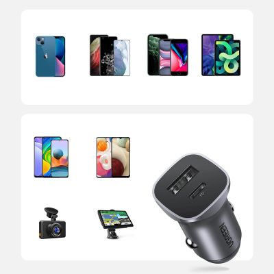 16. Ugreen CD130 USB-A / USB-C 30W Car Charger - Gray