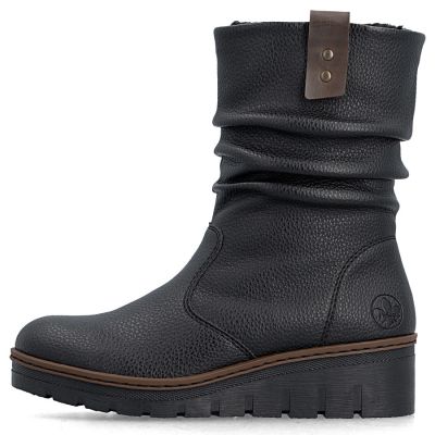 3. Women's insulated wedge ankle boots black Rieker X9155-00