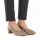 5. Women's openwork pumps with a strap, beige Jezzi ASA212-8