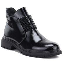 Women's black patent leather ankle boots M.Daszyński MR2501