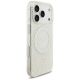 4. Guess IML Flowers Allover Electroplated with Pearl Strap MagSafe Case for iPhone 18 Pro / 17 Pro - White