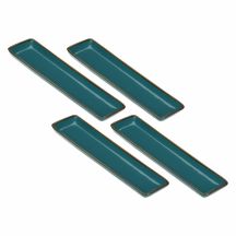 Set of 4 Concerto Ottanio rectangular trays - Blue-green, 32 x 8 cm