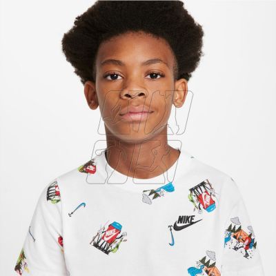 6. Nike Sportswear Tee Aop Jr DQ3856 100 T-shirt