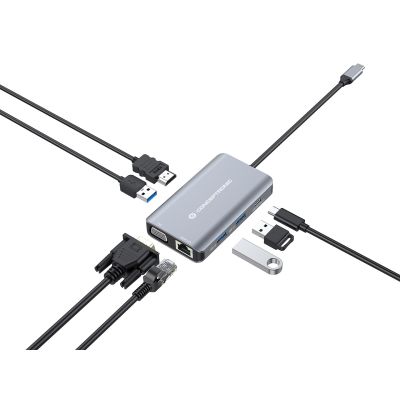 9. Conceptronic DONN21G Docking Station Wired USB 3.2 Gen 1 (3.1 Gen 1) Type-C Gray