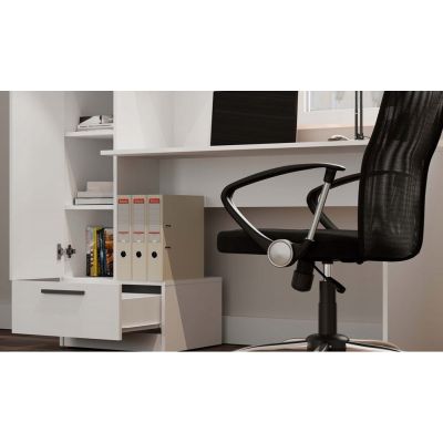 9. COSMO WHITE DESK + SHELVING SET
