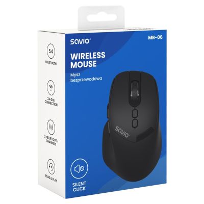 6. SAVIO WIRELESS BT 2.4 GHZ ERGONOMIC MOUSE MB-06