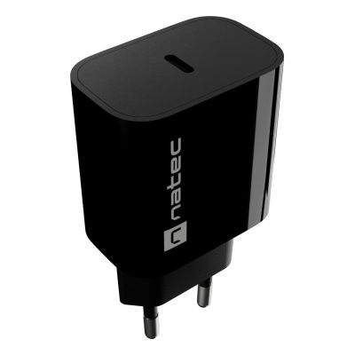 8. NATEC RIBERA 1X USB-C 20W BLACK WALL CHARGER