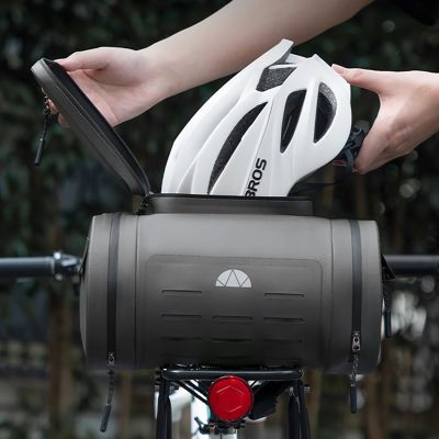 4. Rockbros waterproof bike pannier, for trunk, capacity 14l - gray