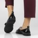 6. Women's leather ballet flats with a belt, black Filippo DP7742