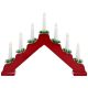 2. WOODEN ADVENT CANDLE HOLDER WHITE 7 LIGHTS BATTERY POWERED RED