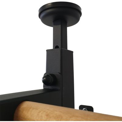 8. GYMNASTIC WOODEN AND METAL EXTENSION WALL BAR WITH METAL HANDLE IN OAK COLOUR BENCHK 511