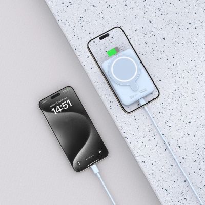 5. Tech-Protect LifeMag PB11 Powerbank with MagSafe 10000mAh 15W USB-C port - blue + USB-C cable