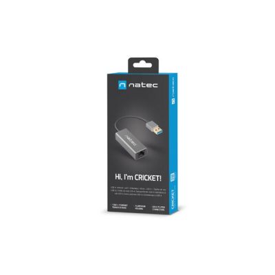 2. NATEC CRICKET 1GB USB 3.0 NETWORK ADAPTER WITH 1X RJ45 ON CABLE NNC-1924