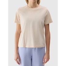 Women's plain organic cotton T-shirt 4F