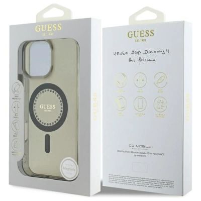 8. Guess IML Rhinestones MagSafe iPhone 16 Pro Case - Black