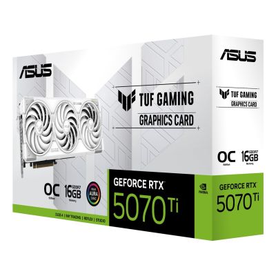 21. ASUS TUF Gaming TUF-RTX5070TI-O16G-WHITE-GAMING NVIDIA GeForce RTX 5070 Ti 16 GB GDDR7