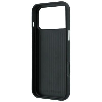 7. Karl Lagerfeld Saffiano Case with Karl & Choupette Heads Pins & Logo for iPhone 18 Pro Max / 17 Pro Max - Black