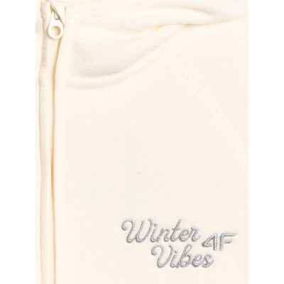 7. Girls' loose fleece with hood 4F 4FJRAW25TFLEF444-11S