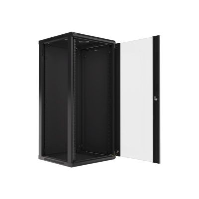 2. Lanberg WF01-6627-10B single-section cabinet (27U; 1300mm / 600mm / 600 mm; wall-mounted; Glass; 19''; black)