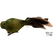 DECORATIVE BIRD ON A GREEN BAUBLE CLIP