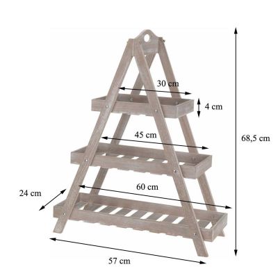 16. FOLDABLE WOODEN FLOWER STAND 3 SHELVES