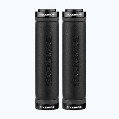 2. Rockbros 40210003001 microfiber bicycle handlebar grips - black