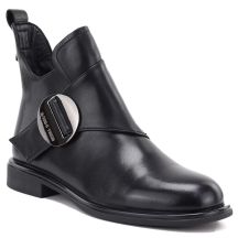 Black women’s leather ankle boots Artiker 59C1200