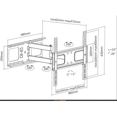 5. Equip 650315 TV mount 139.7 cm (55") Black
