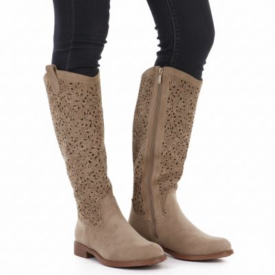 5. Women's openwork beige boots S.Barski HY61-8023