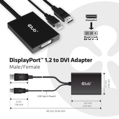 3. CLUB3D cac-1010 Displayport/usb DVI-I Daul link Black, White