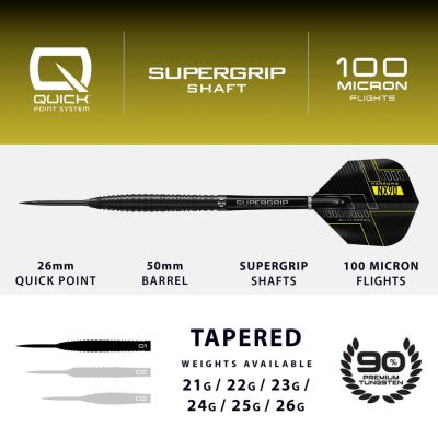 4. Harrows NX-90 Black Edition QP darts 90% steeltip