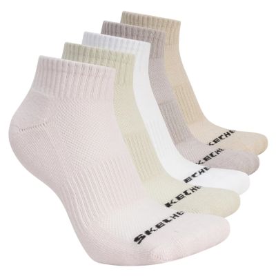 3. Skechers 5pk Unisex 1/2 Terry Qtr Crew S602095-680 Pink 39-42