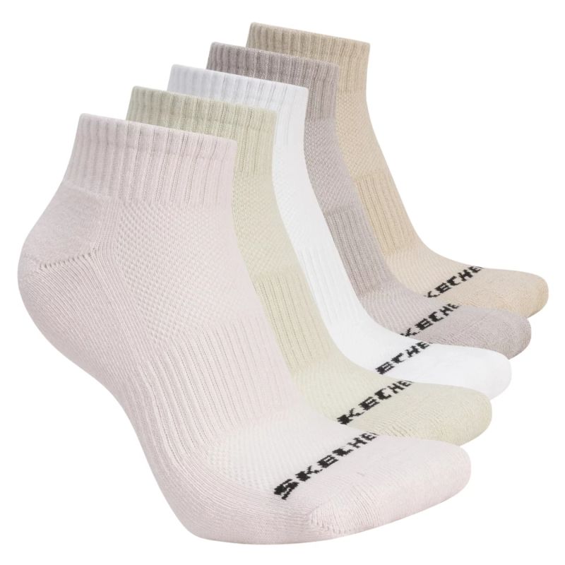 3. Skechers 5pk Unisex 1/2 Terry Qtr Crew S602095-680 Pink 39-42