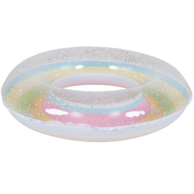 3. SWIMMING RING 90CM RAINBOW GLITTER GREEN 35644