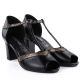 3. Black open toe pumps on a block heel M.Daszyński SA107-37