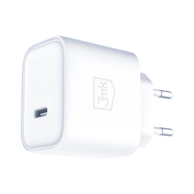 18. 3mk Rayo Charger 20W PD3.0 PPS USB-C Wall Charger + USB-C / USB-C 3A 60W Cable - White