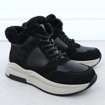 8. Women's leather ankle boots on a black platform Filippo DBT7240