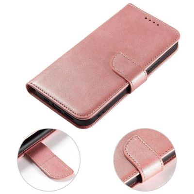 8. Magnet Case elegant case cover with a flap and stand function for Samsung Galaxy A73 pink