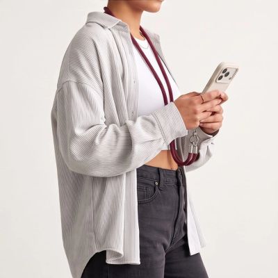 8. Tech-Protect C10S Crossbody Phone Lanyard (114 cm) + Wrist Lanyard (31 cm) – Burgundy Titanium