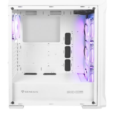 11. GENESIS IRID 505 ARGB WHITE MIDI TOWER CASE NPC-1872