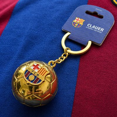 3. FC Barcelona original licensed keychain in the shape of a golden ball with the B7081 coat of arms