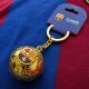 3. FC Barcelona original licensed keychain in the shape of a golden ball with the B7081 coat of arms