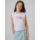 Girls' sleeveless T-shirt with print 4F 4FJRSS26TSLEF328-11S