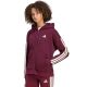 Women's adidas Essentials 3-Stripes Full-Zip Burgundy Sweatshirt KX0785