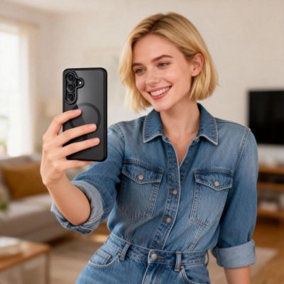 9. Tech-Protect Magmat MagSafe Case for Samsung Galaxy S26+ - Transparent Black