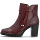 3. Women's leather ankle boots with high heels, burgundy, Rieker Y2567-35