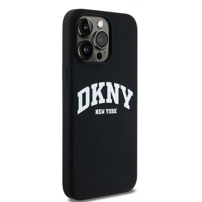 4. DKNY Liquid Silicone White Printed Logo MagSafe iPhone 13 Pro Max Case - Black