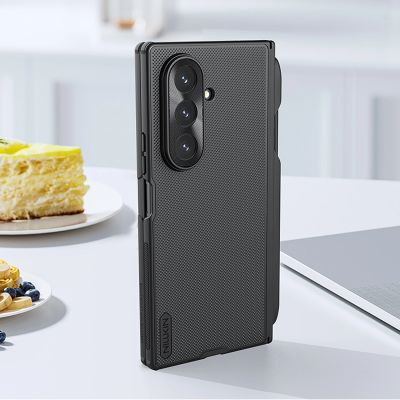 17. Nillkin Super Frosted Shield Fold Magnetic Case for Samsung Galaxy Z Fold 7, MagSafe Compatible, with S Pen Space - Black