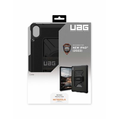 8. UAG Metropolis Series Rugged Case for iPad 10.9 (10th Generation, 2022) - Metropolis with Hand Strap - Tablet Flip Case - Black - 10.9" - for Apple iPad 10.9" (10th Generation)