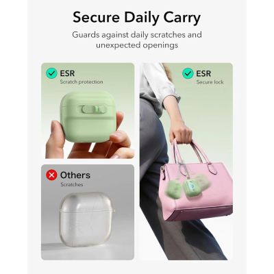 3. ESR Pulse HaloLock MagSafe Case for Apple AirPods 4 / 5 - light green